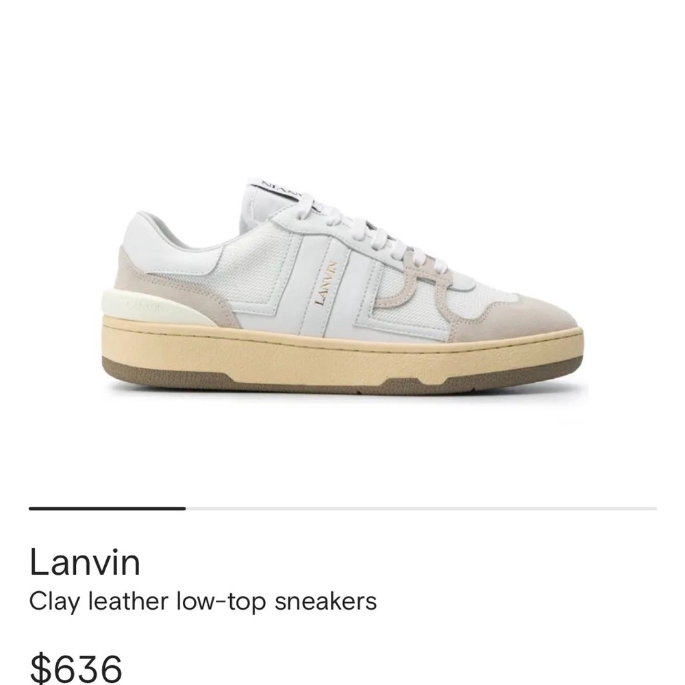 Lanvin Clay and White Leather Sneakers sz 38